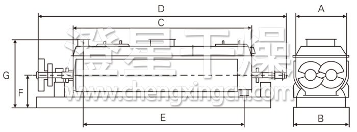 空心桨叶干燥机结构示意图 空心桨叶干燥机结构示意图